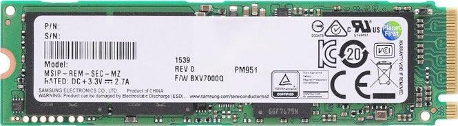 Samsung Dysk Samsung PM961 SSD 256GB NVMe M.2 PCIe