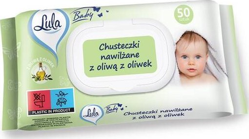 Lula Chusteczki nawilżane z oliwą z oliwek 50 szt.