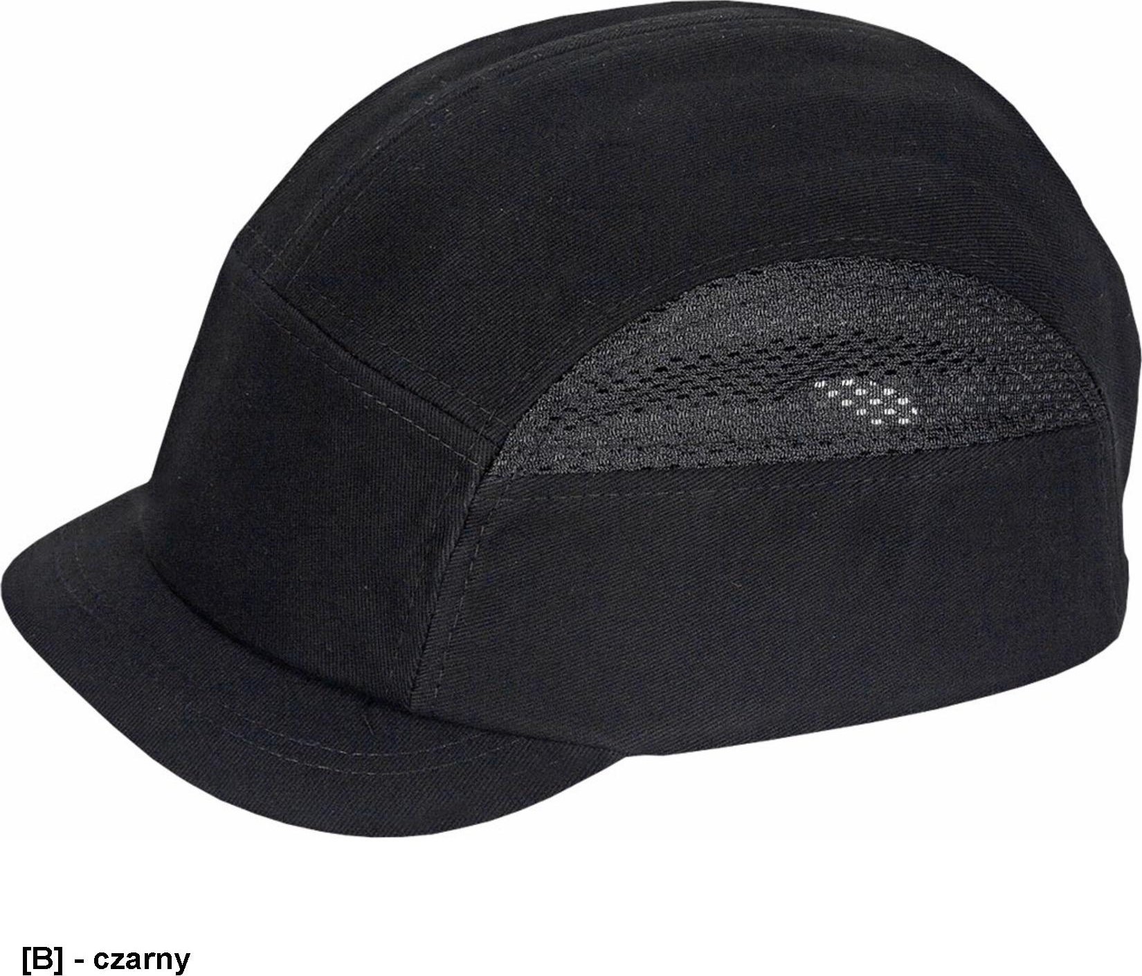 R.E.I.S. BUMPSCAPMESH - Przemysłowy hełm lekki z krótkim daszkiem - czarny