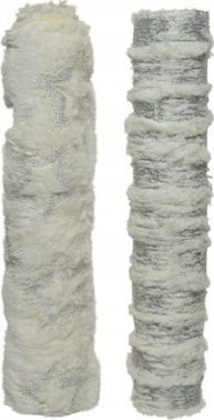 Kaemingk Futerko dekoracyjne na rolce 200x35cm biało-srebrne