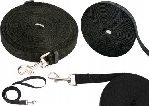 LeanToys Smycz Z Zapięciem Taśma Parciana Czarna 5m LEAN TOYS
