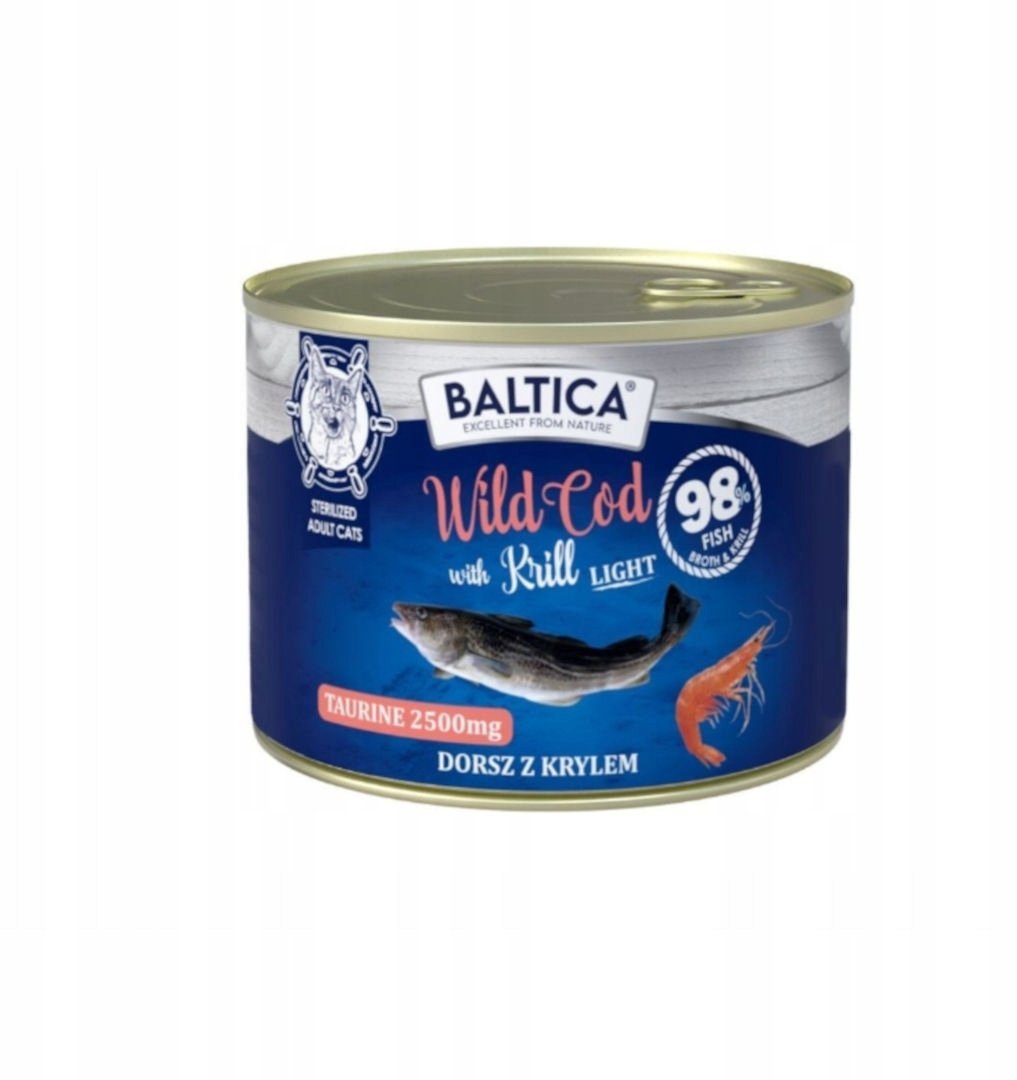 BALTICA EXCELLENT Karma mokra kot Wild Cod with Krill (Dorsz z krylem) LIGHT 185g