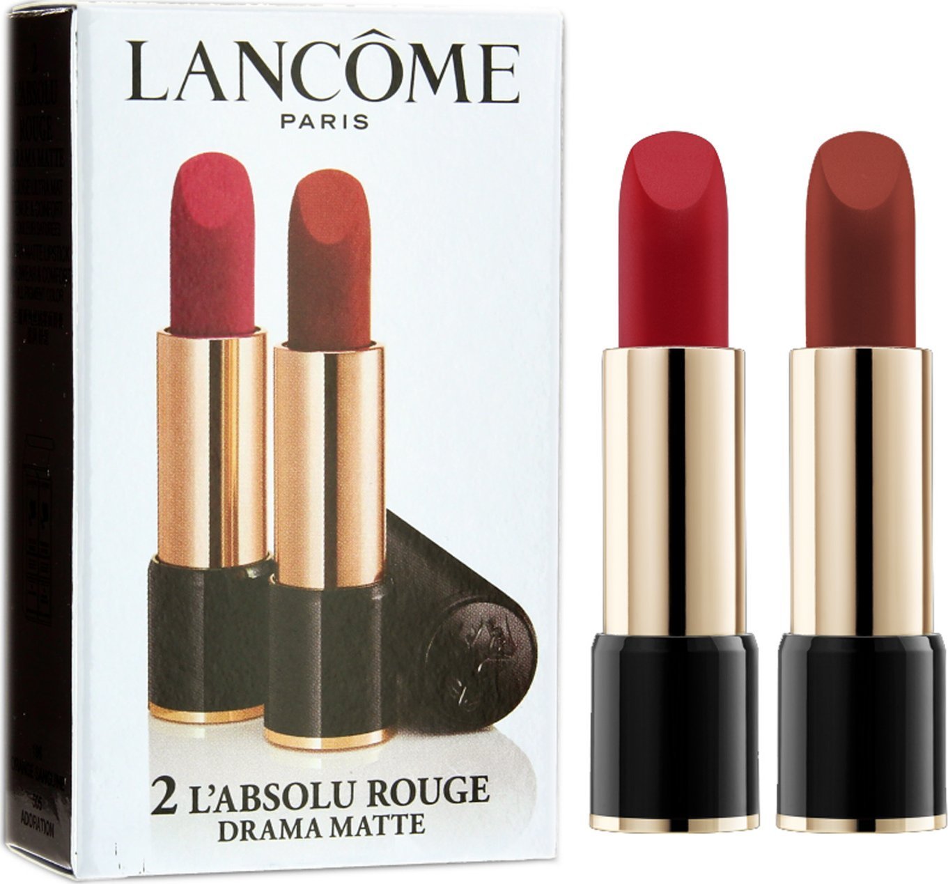 Lancome Set Duo, Lancome, L`Absolu Rouge, Matte, Cream Lipstick, 290, Drama, 2 pcs, 3.4 g For Women