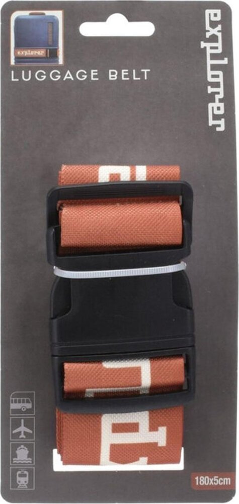 ProWorld UNIWERSALNY PAS ZABEZPIECZAJĄCY DO WALIZKI SPINAJĄCY 180x5CM PROWORLD BRĄZOWY