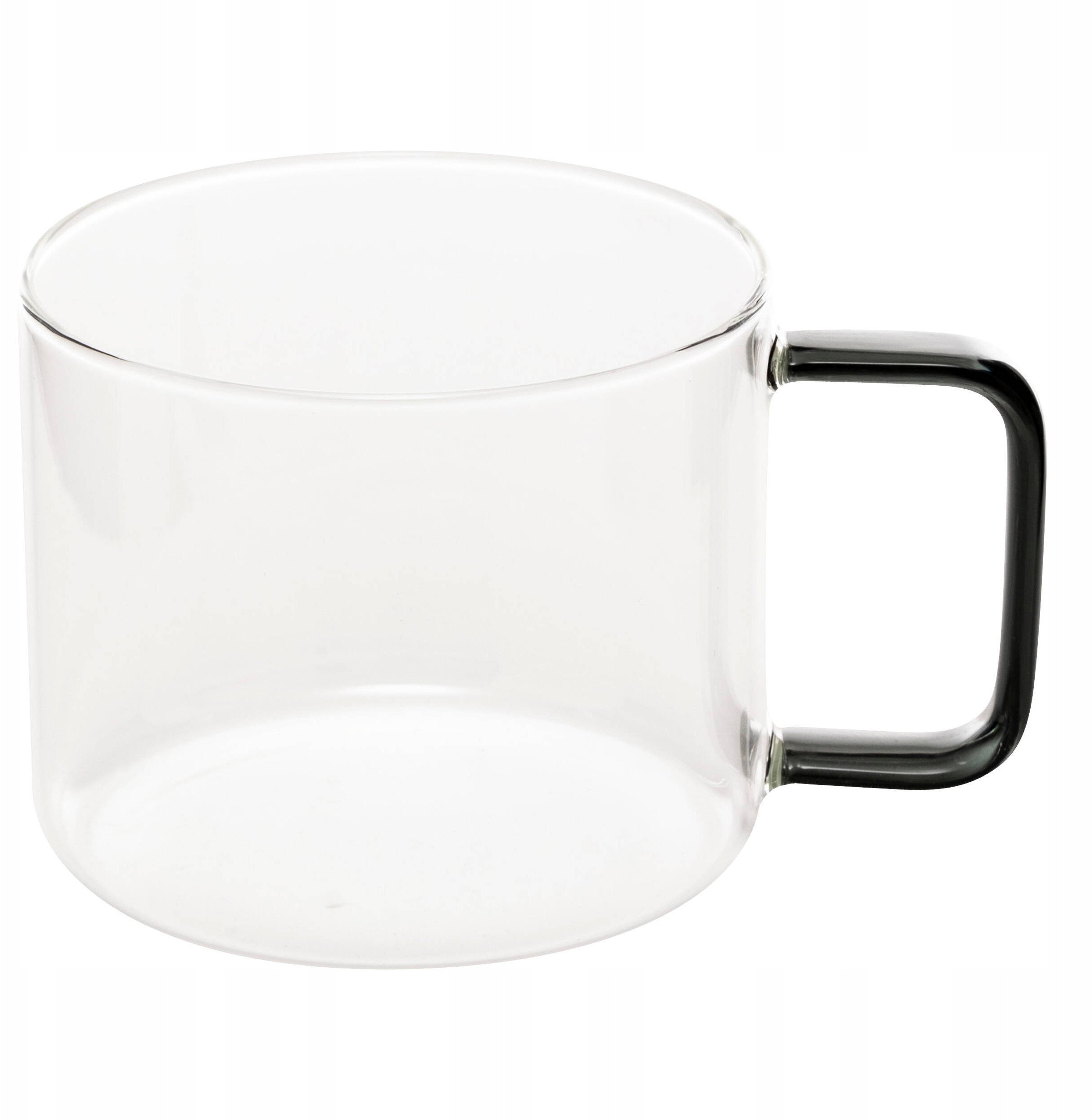 Szklany kubek z barwionym uszkiem, 500 ml