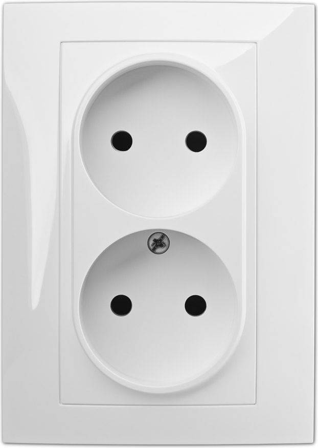 Elektro-Plast Gniazdo podwójne Carla bez uziemienia białe (1741-00)