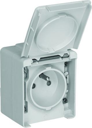 Efapel EFAPEL WATERPROOF48 GNIAZDO Z UZIEMIENIEM N/T IP65 BIAŁY 48112 KBR