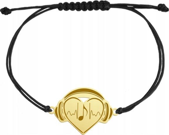 Radziszewska Jewellery Pozłacana Bransoletka SERCE I SŁUCHAWKI Dedykacja