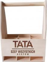 Koszulkowy Tata szef wszystkich szefów - drewniane nosidło z grawerem