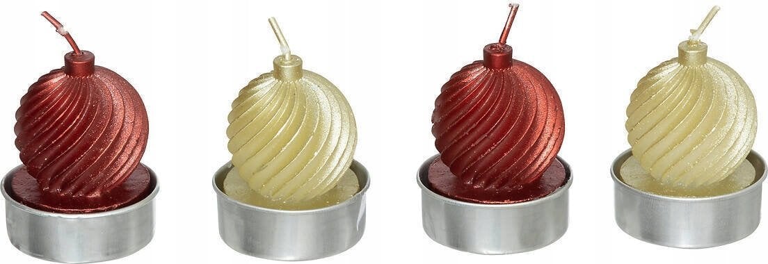 Atmosphera Świeczki tealight w kształcie bombek, 4 sztuki