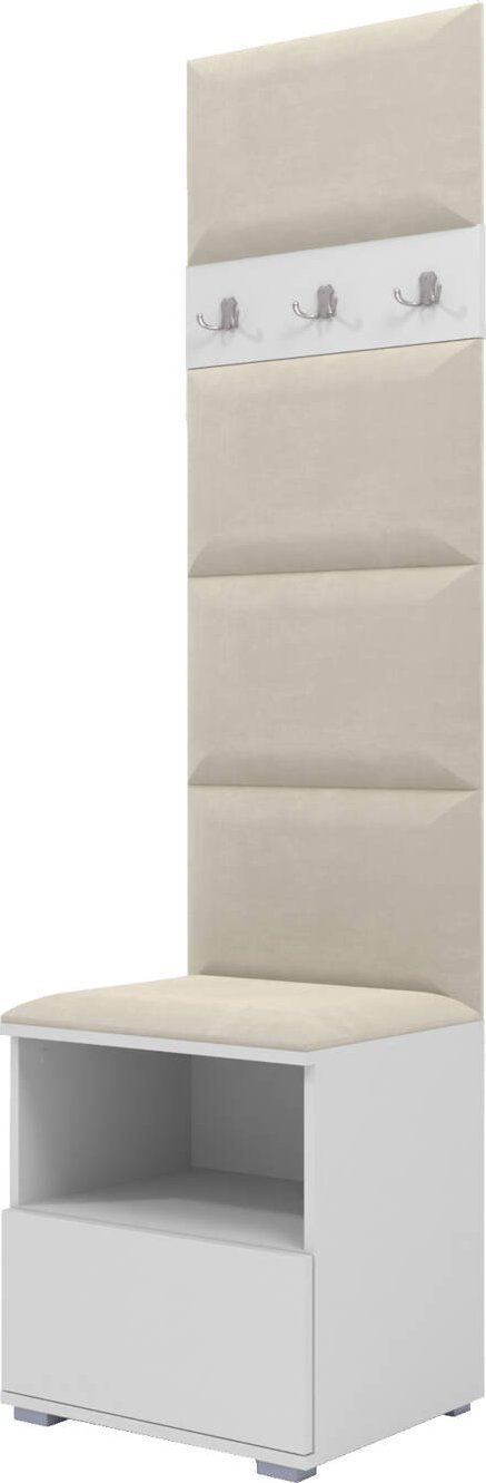 Ravio Tapicerowana garderoba Nela IV - kolor biały + tkanina Trinity 01