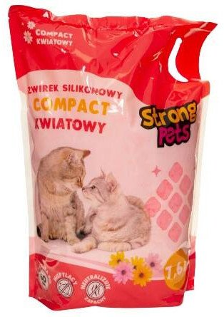 STRONG PETS Żwirek Silikonowy 7,6L compact kwiatowy