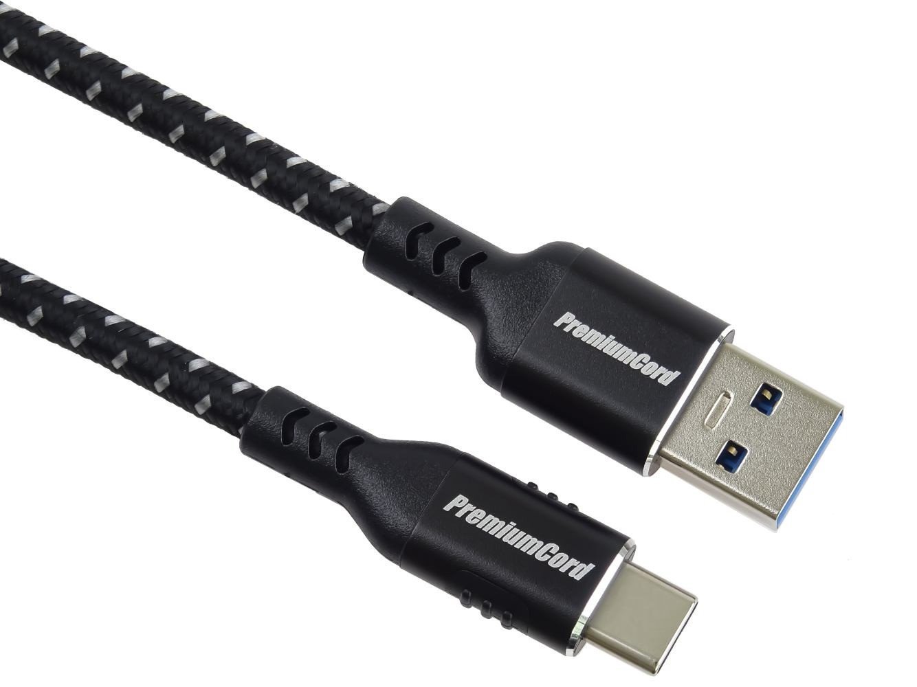 Kabel USB PremiumCord USB-A - USB-C 2 m Biało-czarny (ku31cx2)