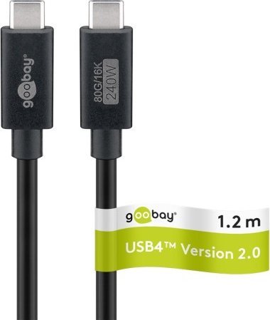 Kabel USB Goobay USB-C - USB-C 1.2 m Czarny