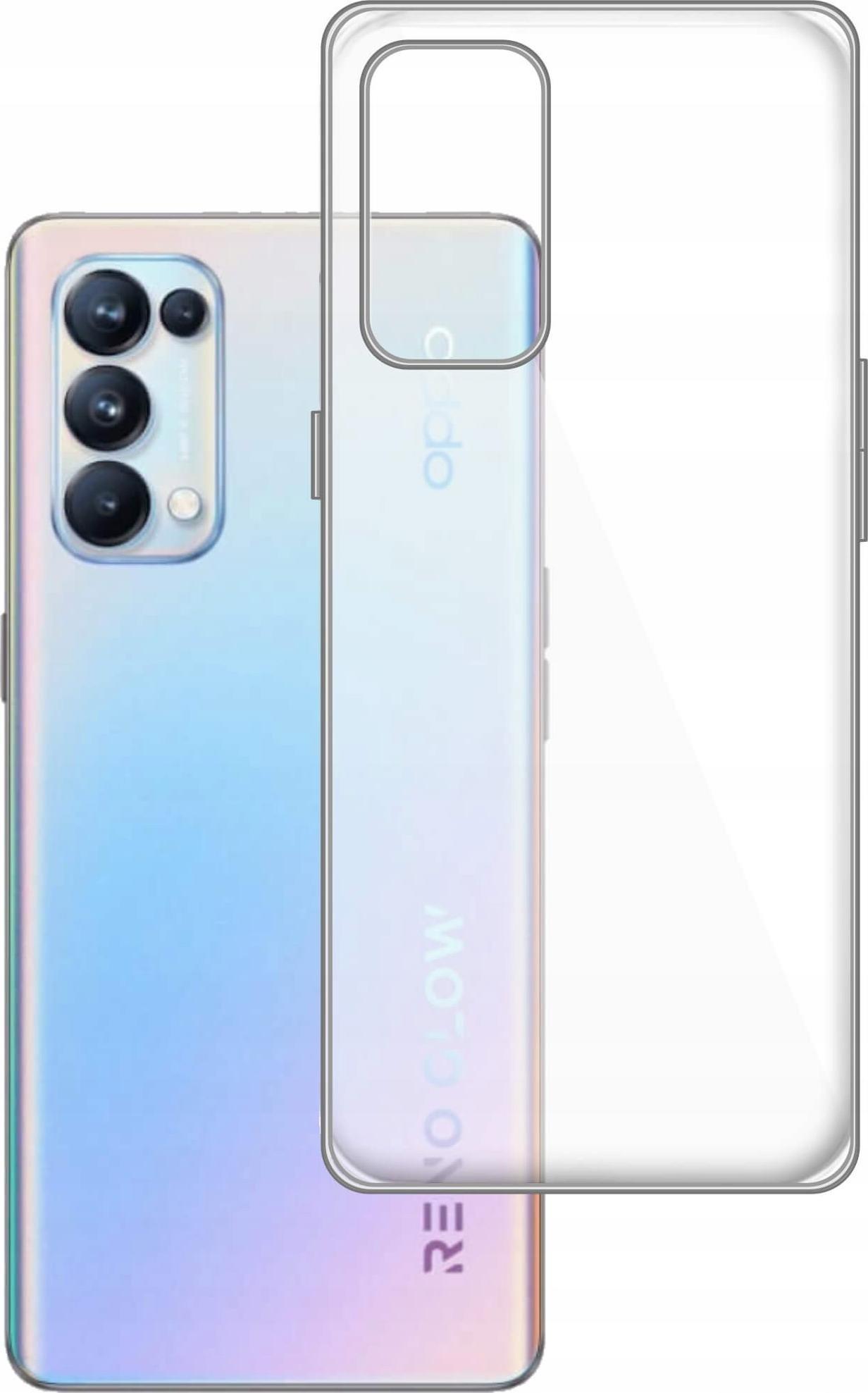 etumi Etui Do Oppo Reno 5 Pro 5G Gumowe Slim Clear View Pokrowiec Ochronny / Futerał Obudowa / Ochrona Clear Cover Bezbarwne Slim Case0230