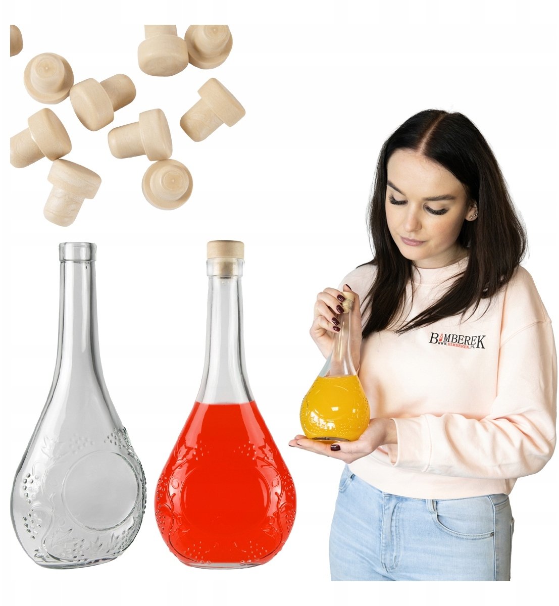 Bimberek Butelka Winogron 500ml Szklane Butelki Na Nalewki Alkohol Wino Bimber 0,5l