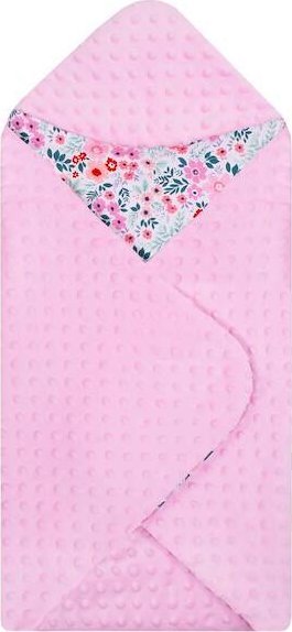 Springos Otulacz dla niemowląt do fotelika, nosidełka, 77x77cm dwustronny rożek z kapturem, kwiaty UNIWERSALNY