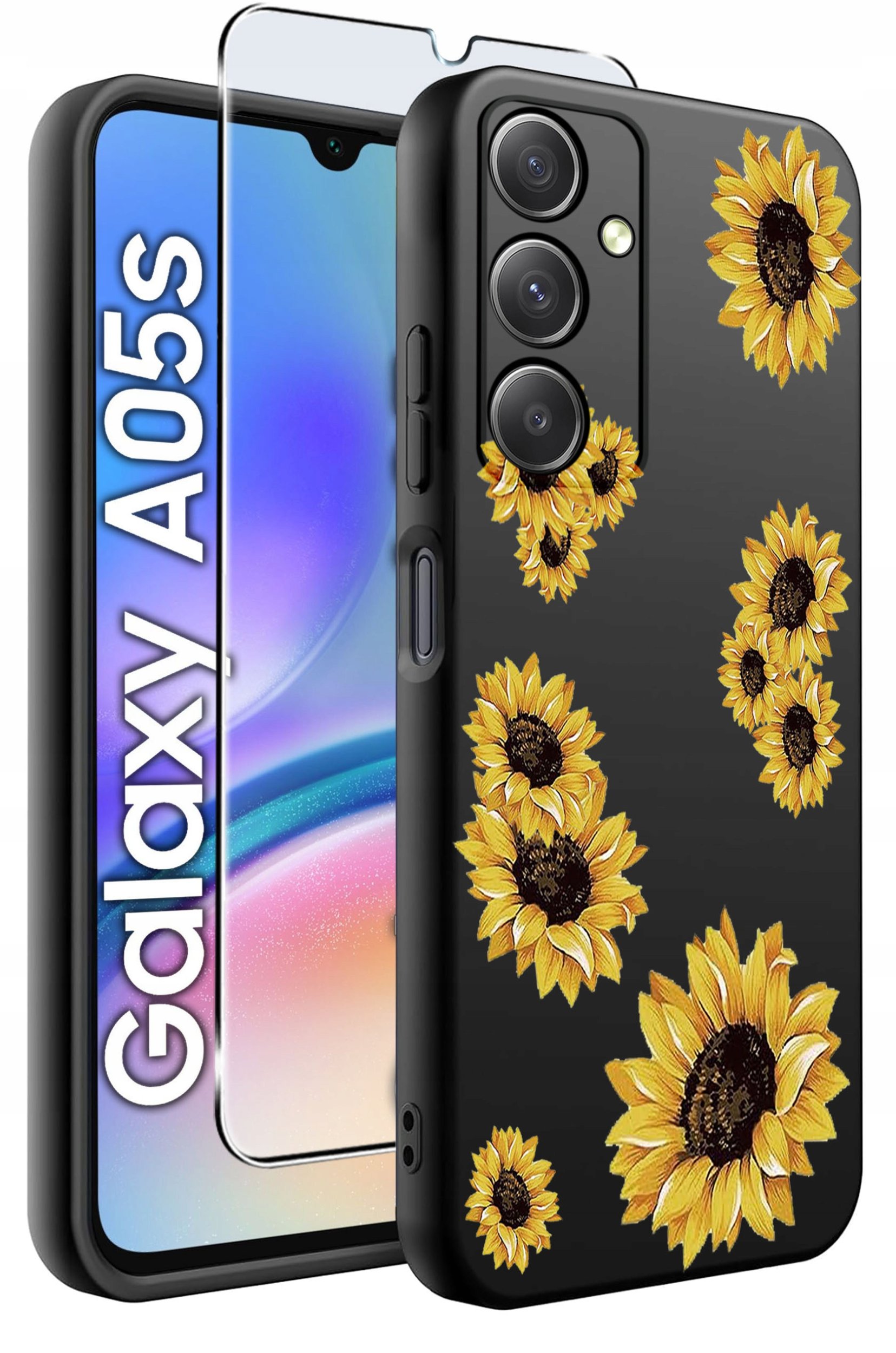 ETUI do Samsung A05s WZORY | SILIKONOWE MATT CASE + SZKŁO 9H