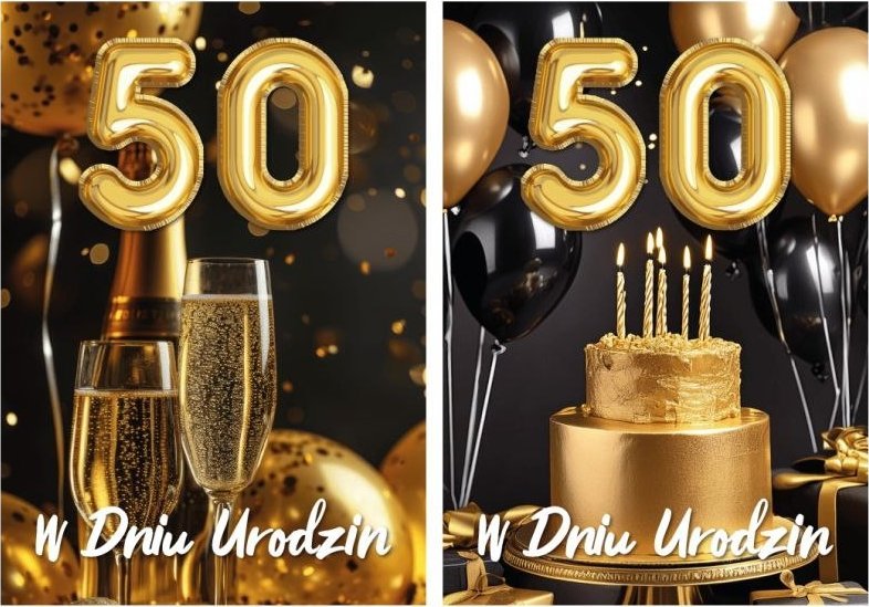 Kartki karnet FL-04 Urodziny 50