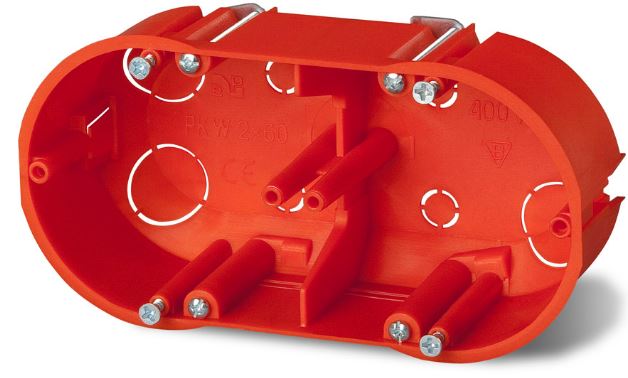 Elektro-Plast Puszka podtynkowa karton-gips PK-2x60 pomarańczowa (0210-00)
