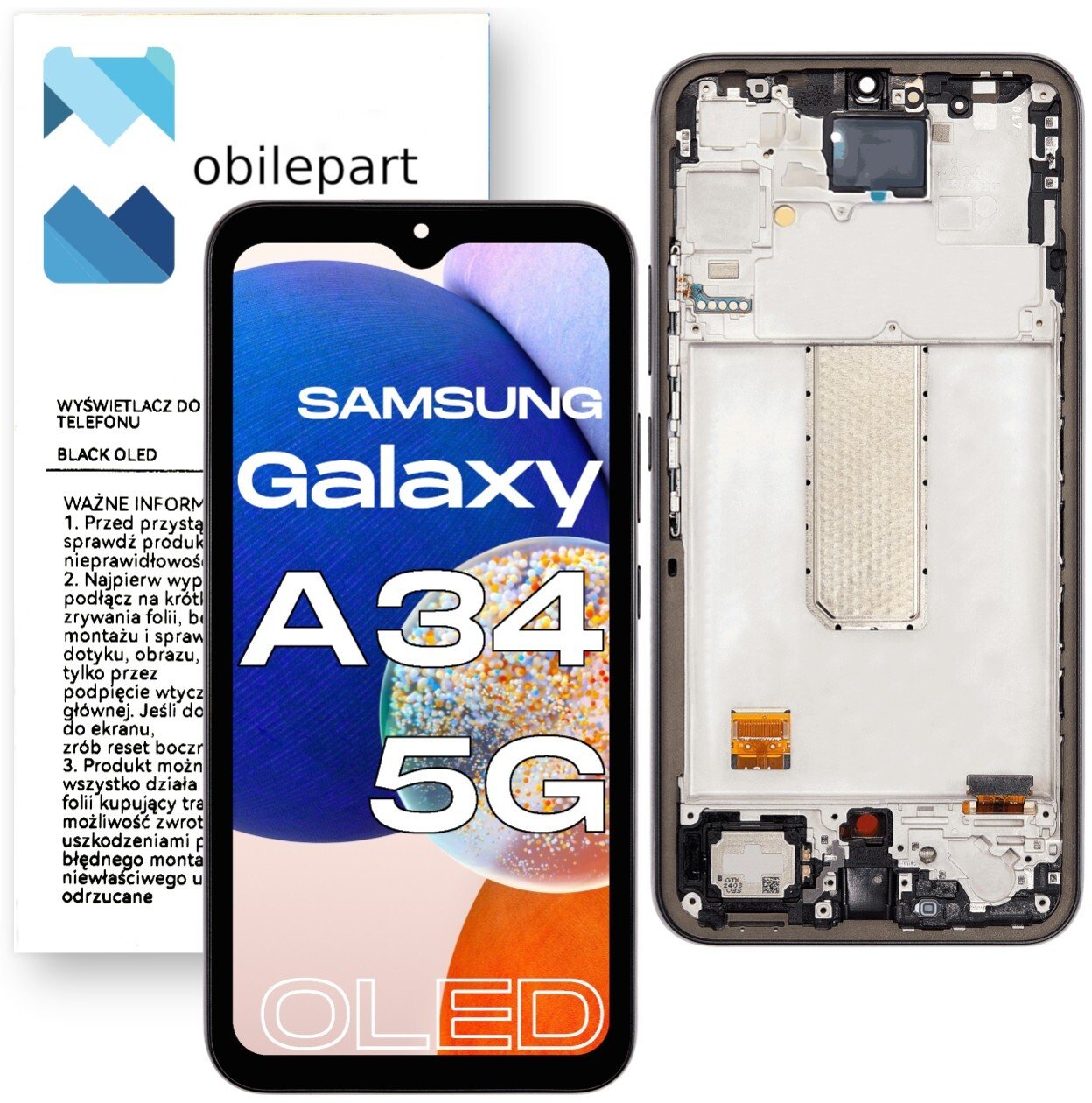 Wyświetlacz do Samsung Galaxy A34 5G LCD SM-A346 Ekran Oled Ramka