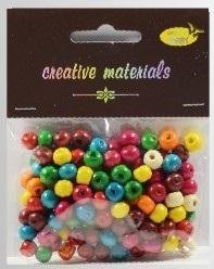 FANDY Koraliki drewniane kolorowe ok 26g ok150szt