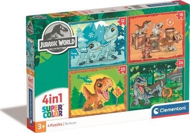 Clementoni CLE puzzle 4w1 SuperKolor Jurassic World 21521
