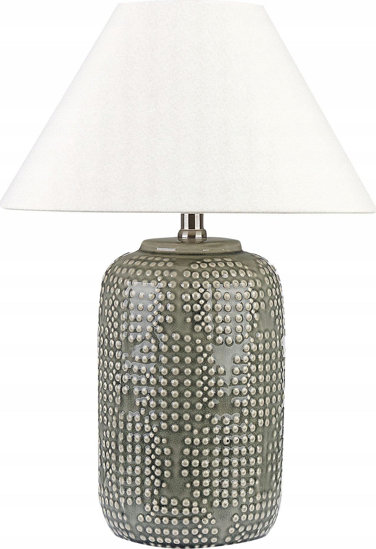 Beliani Lampa stołowa ceramiczna szara MUSSEL