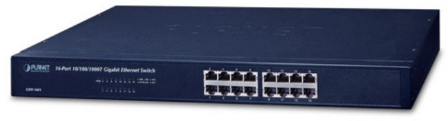 PLANET / Niezarządzalny / (GSW-1601) - 16 x 1000Base-T - 32Gbps 8K 2.2Mbit 19