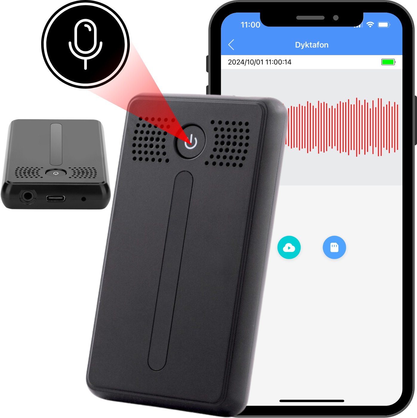 DYKTAFON SZPIEGOWSKI WIFI PODSŁUCH MAŁY MAGNES APLIKACJA ZDALNY PODSŁUCH