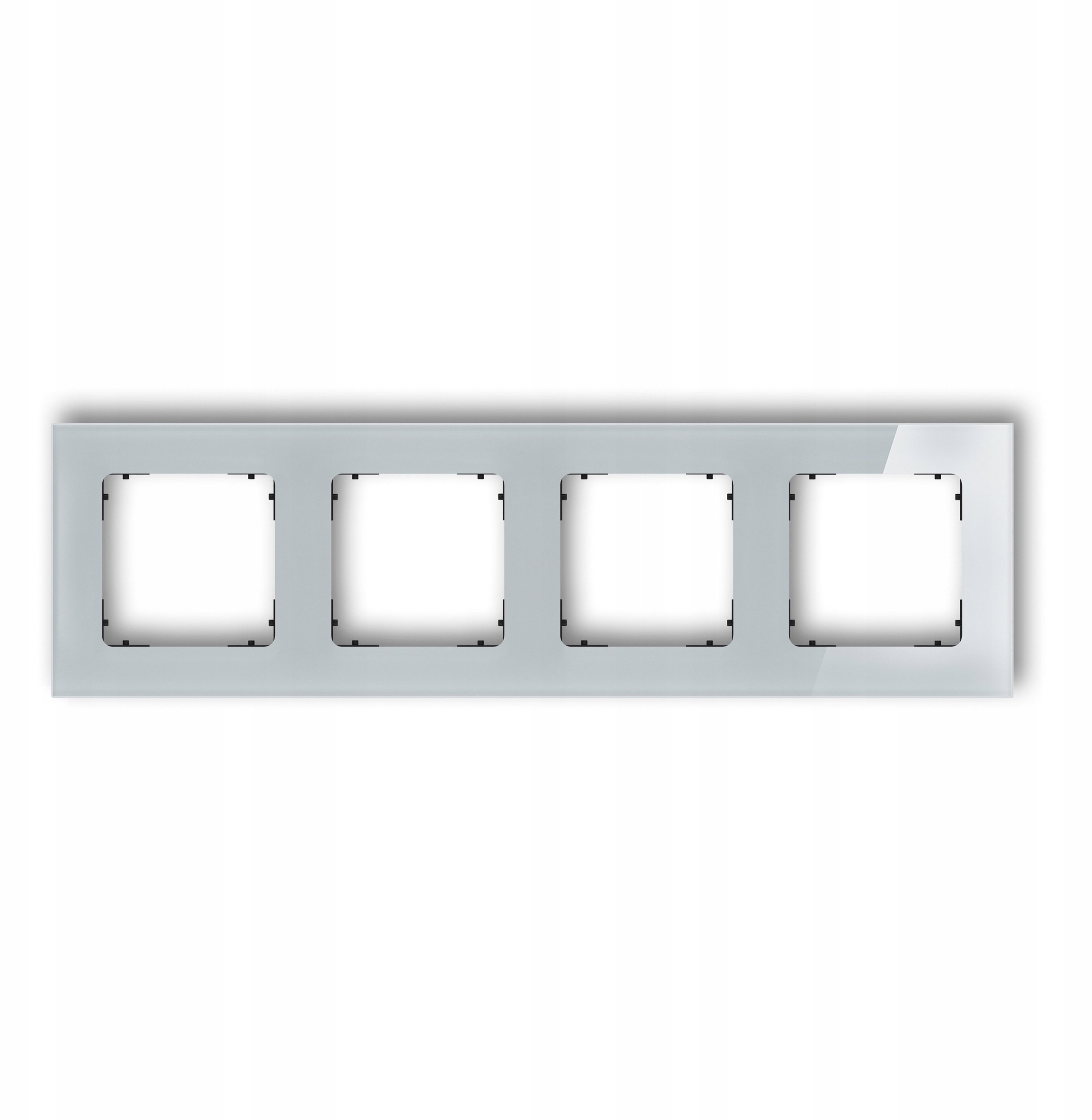 Karlik Ramka uniwersalna poczwórna kwadratowa - efekt szkła (ramka: szara spód: czarny) 15-12-IRSK-4