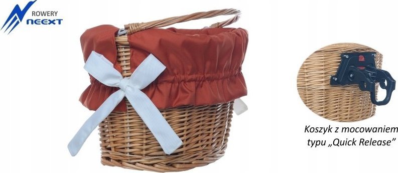 NEEXT Koszyk wiklinowy rowerowy na CLICK z wkładem mat