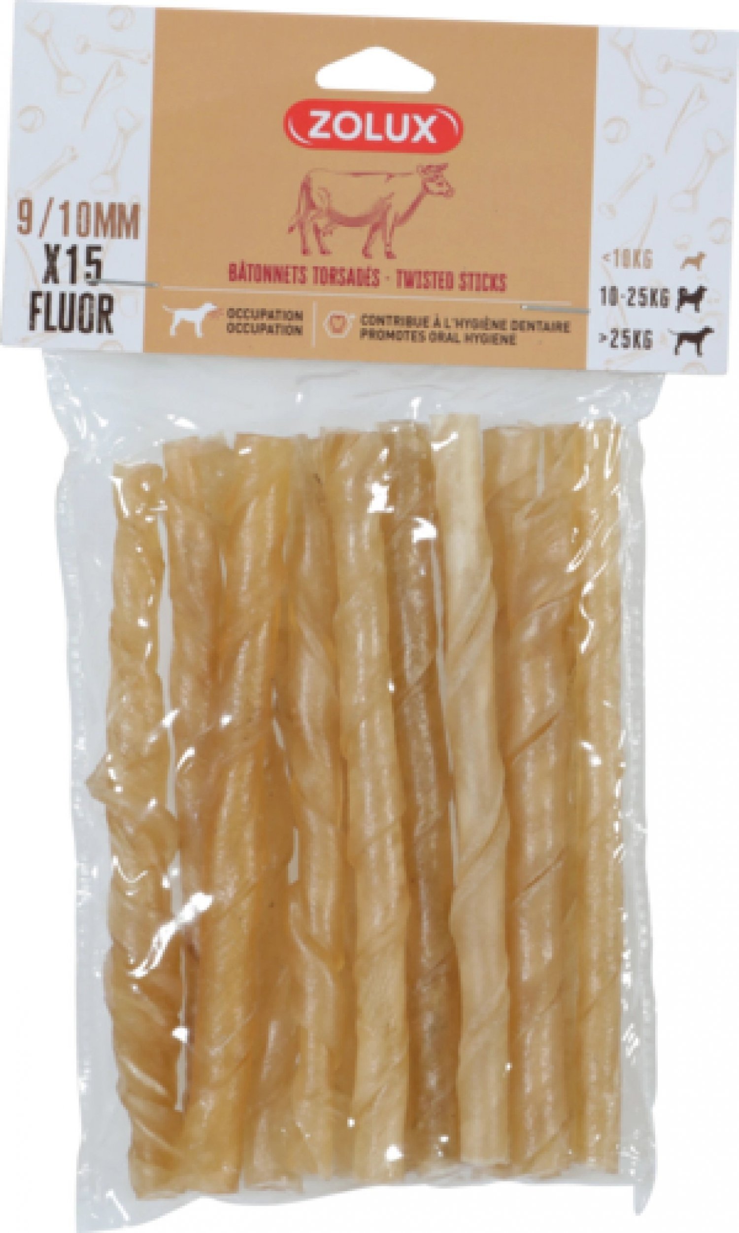 Zolux ZOLUX Skręcany kabanosik z fluorem 9/10mm x 15