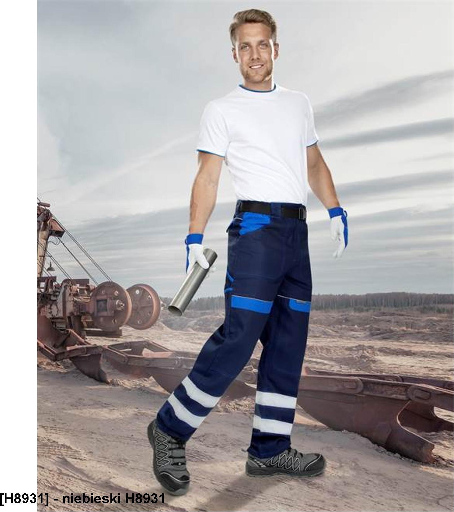 Ardon SPODNIE PAS Z PASAMI ODBLASKOWYMI Ardon - COOL TREND 4 kieszenie, pasy i wypustki odblaskowe, - niebieski H8931 48