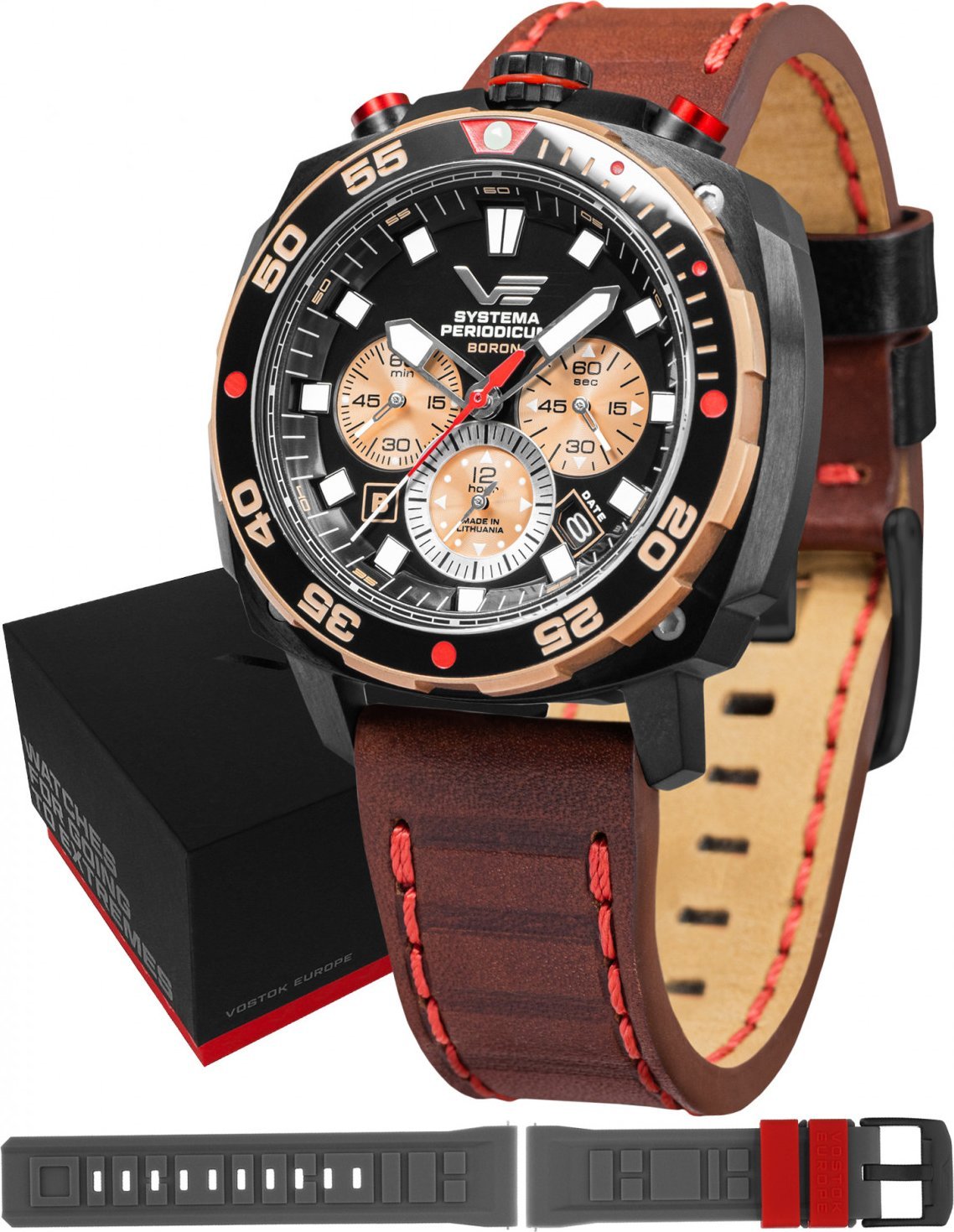 Zegarek Vostok Europe Zegarek męski Vostok Europe VK67-650E721 brązowy