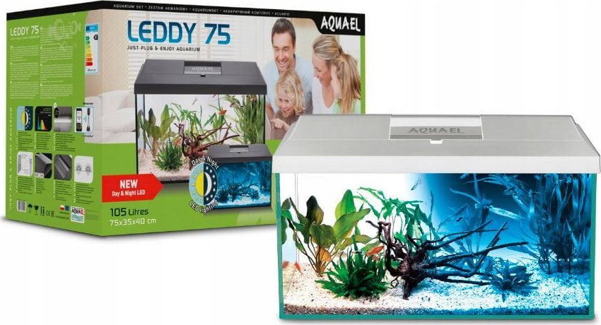 Aquael AQUAEL Leddy 75 Day&Night - zestaw akwariowy 2.0 biały