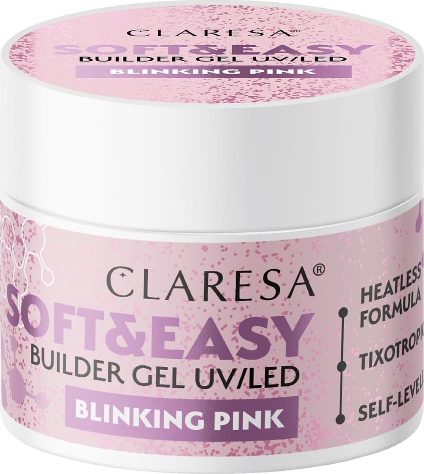 Claresa CLARESA Żel budujący do paznokci Soft&Easy Builder Blinking Pink 12 g