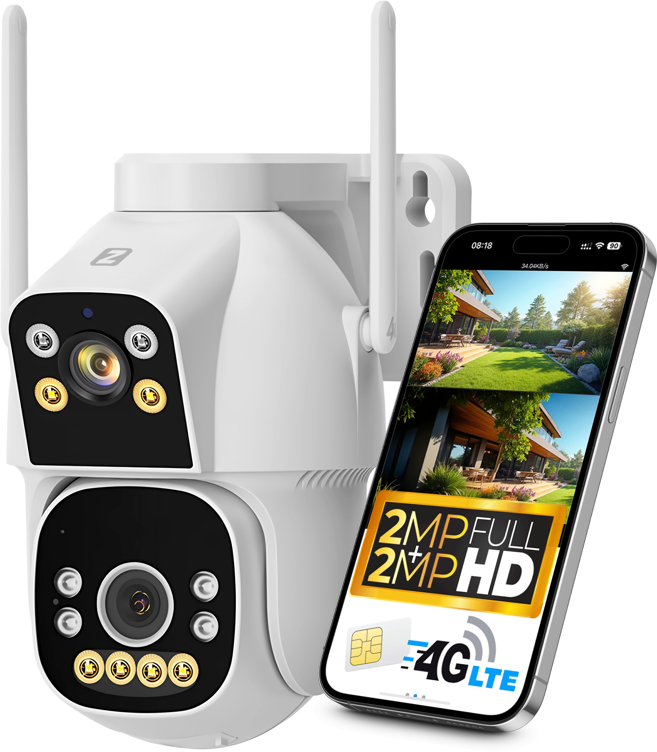 Kamera IP P2 DL Dwa obiektywy GSM 2x2MPx Zintronic IKPGSM230DLV1