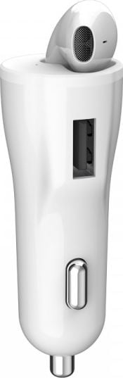 Ładowarka XO XO Ładowarka samochodowa słuchawka bluetooth CB1 biała 1USB 18W