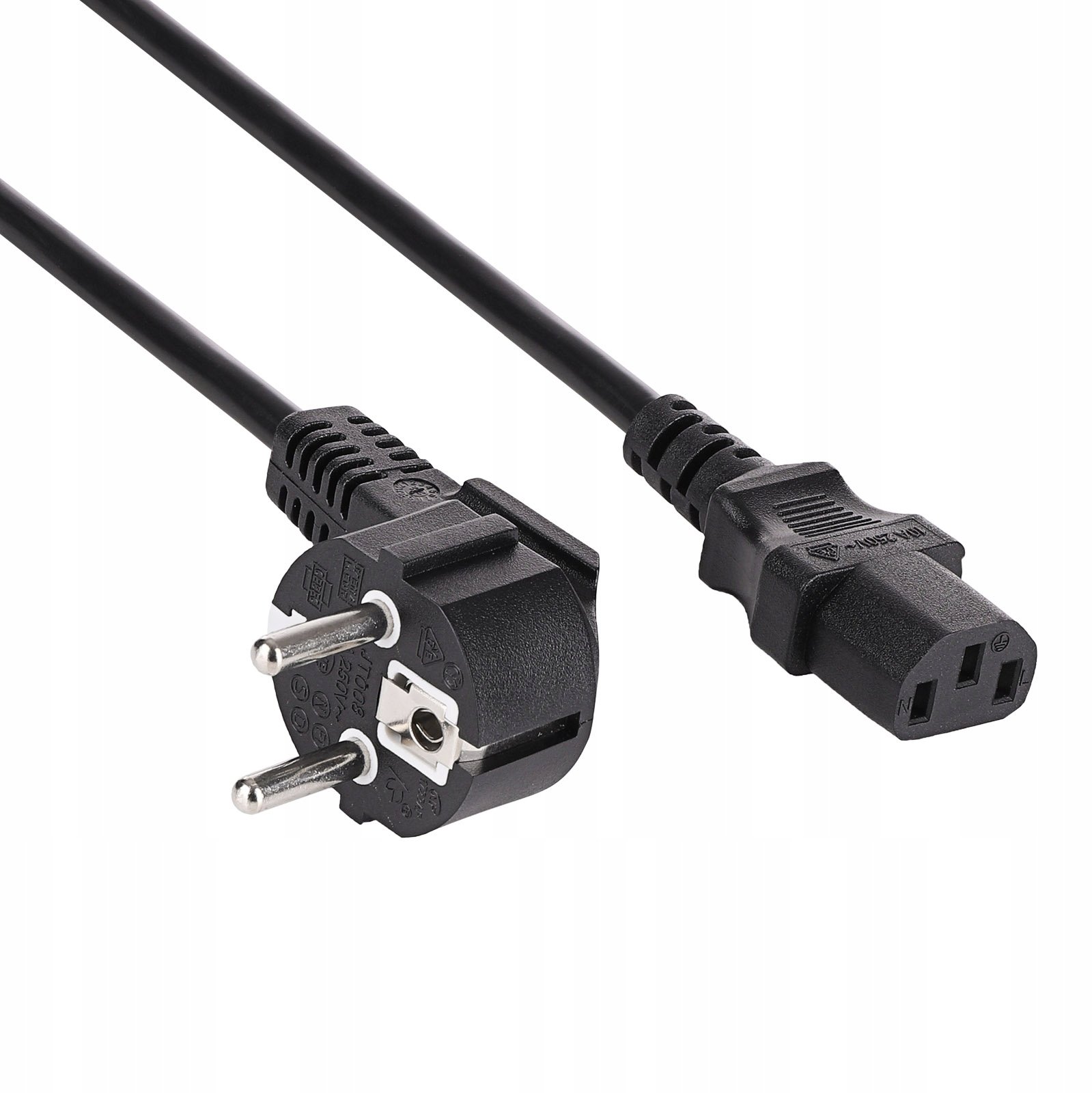 Kabel zasilający PC CEE 7/7 / IEC C13 AK-PC-05S CU 3x1.5mm 5m