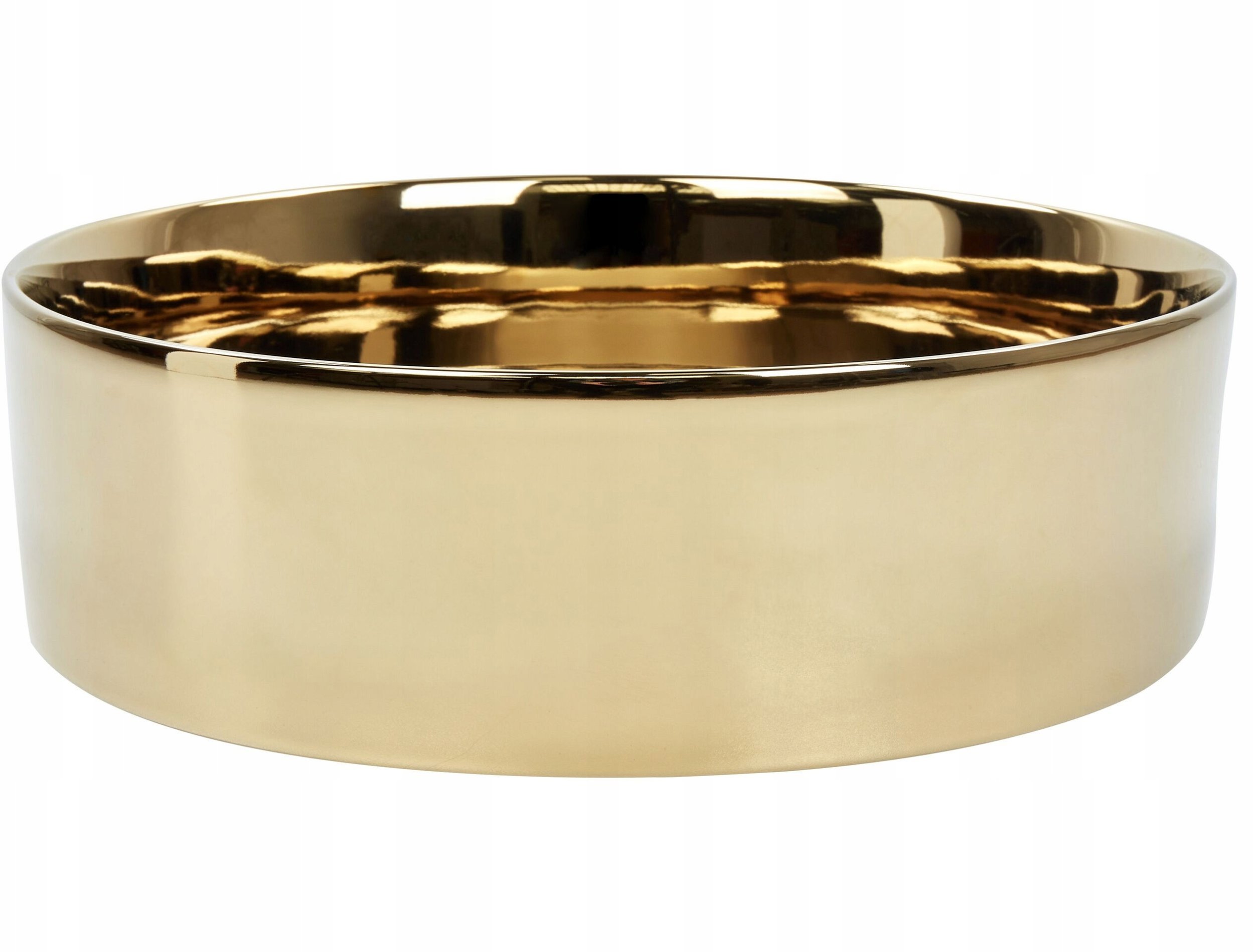 Umywalka Beliani Umywalka nablatowa ceramiczna ⌀ 40 cm złota TEBAR