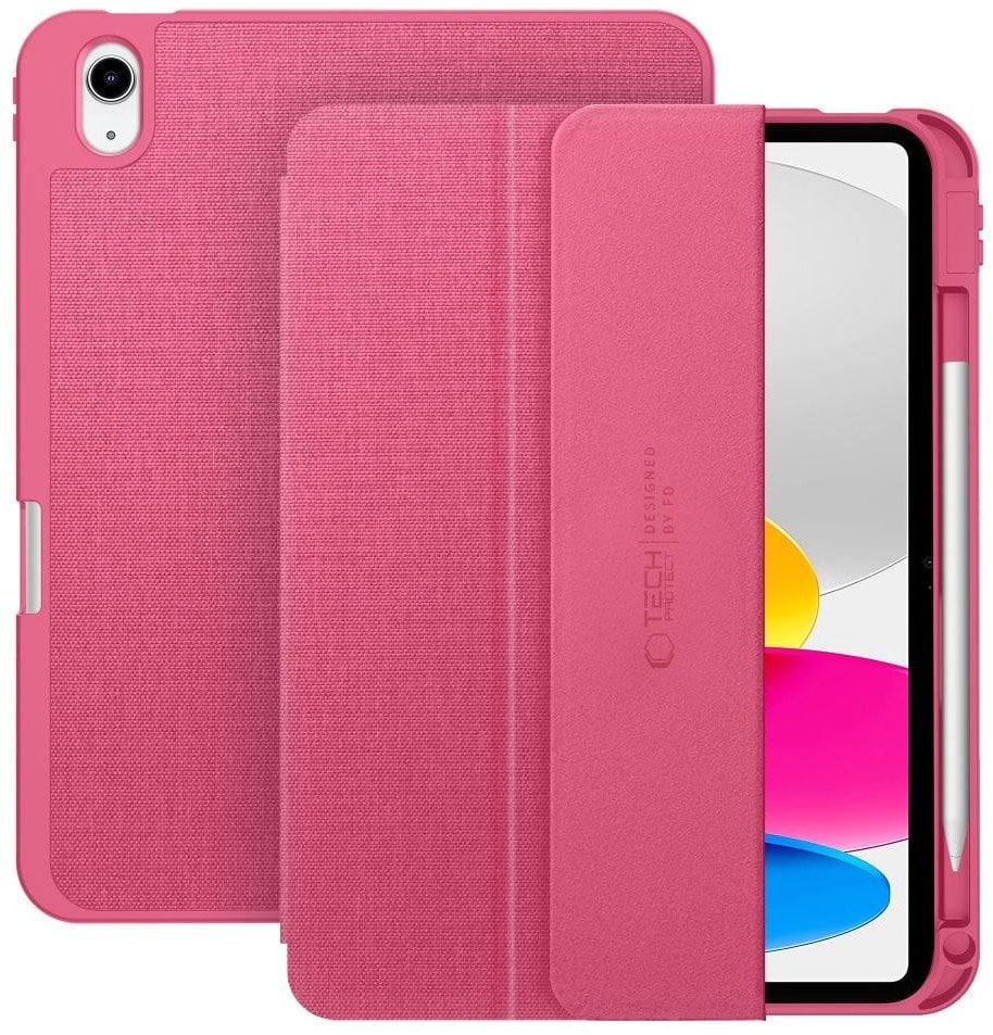 Etui Tech-Protect SmartCase Pen Canvas do Apple iPad 10.9" 2022 / 11" 2025 Magenta Bloom