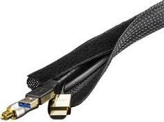 Organizer Deltaco Nailono kabelių įvyniojimas, lipnus užsegimas 5m, DELTACO juodas / LDR19