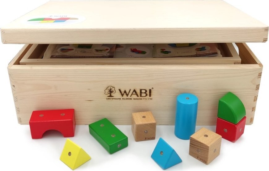 AIG Klocki Magnetyczne WABI Zestaw Edukacyjny 120 el. + tacka magnetyczna WABI Pad