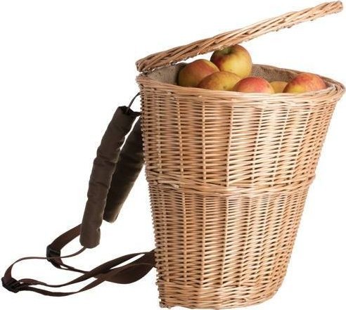 WickerPL Plecak wiklinowy do zbioru owoców z wiekiem (góra 40x34/dół 27x17 H:42cm)
