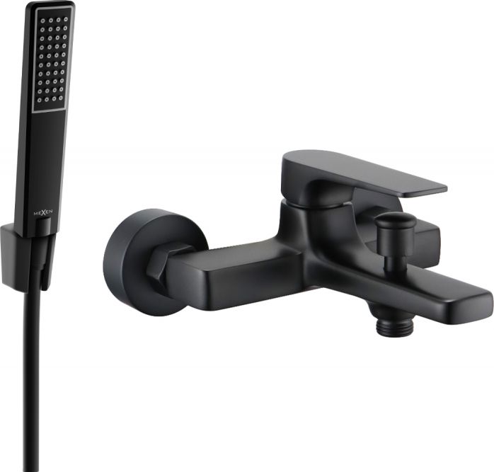 Mexen Mexen Lynx R72 bateria wannowa z zestawem prysznicowym, czarna - 74593R72-70