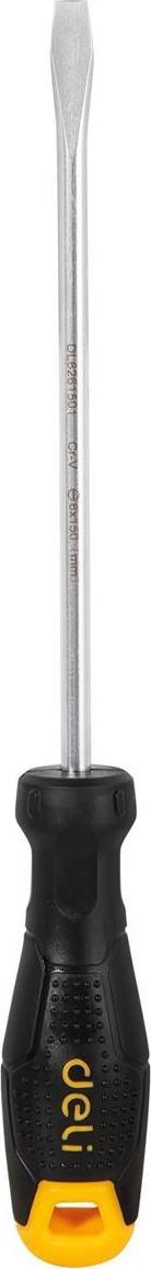 Deli Wkrętak płaski Deli Tools EDL6261501, 6x150mm (czarny)