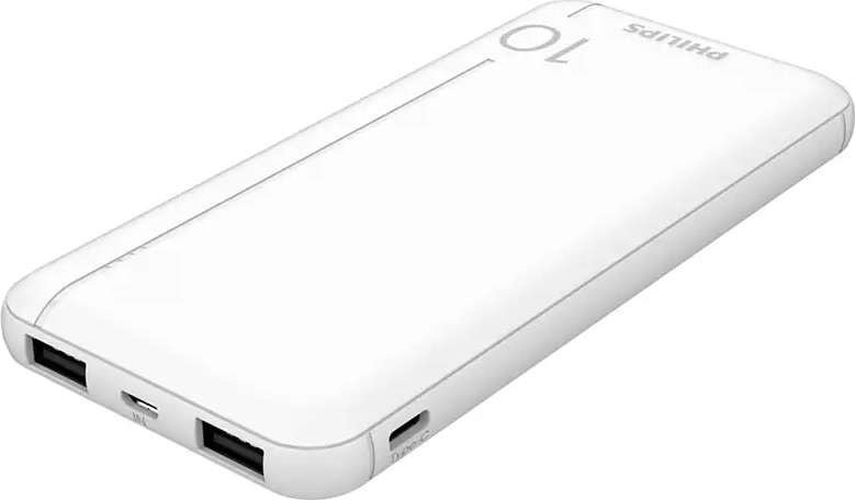 Powerbank Philips Philips Power Bank 10000mAh 2X USB-A Bateria awaryjna Biały DLP1810NW/62