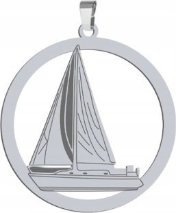 Radziszewska Jewellery Srebrna Zawieszka Żaglówka Żeglarstwo GRAWER