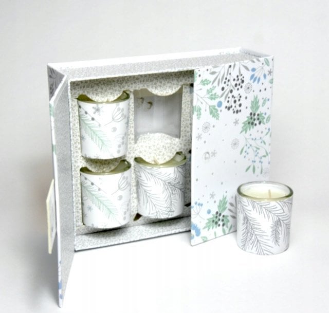 Atmosphera Świeczki zapachowe ze świątecznym nadrukiem, Ø 4,5 cm, 6 szt.